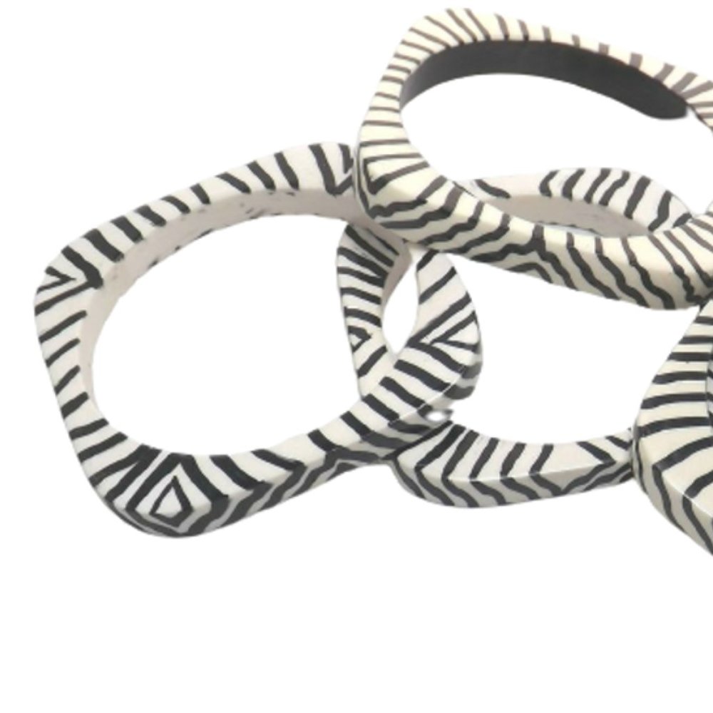 Zebra/Safari Square Resin Bangle Bracelets
